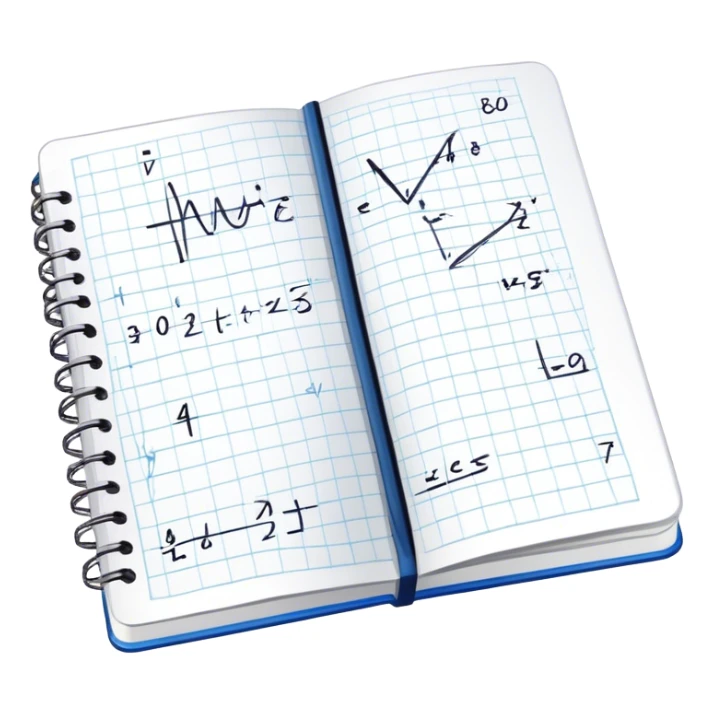 a notebook with lots of mathematical sketches sticker