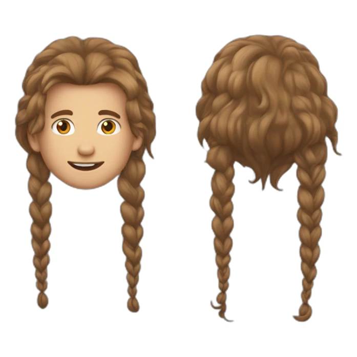 braunhaariger mann mit langen braunen haaren sticker