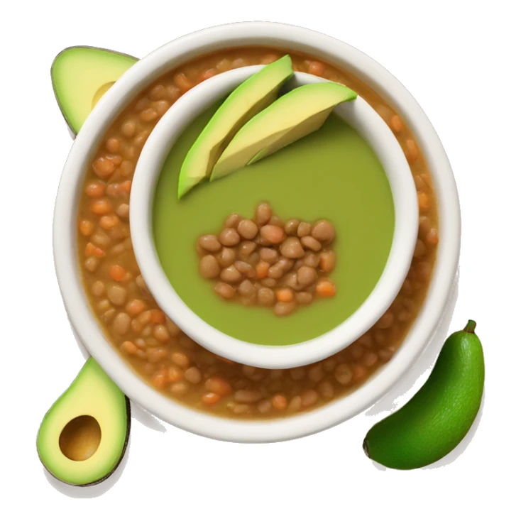 Lentil soup with slices of avocado  sticker