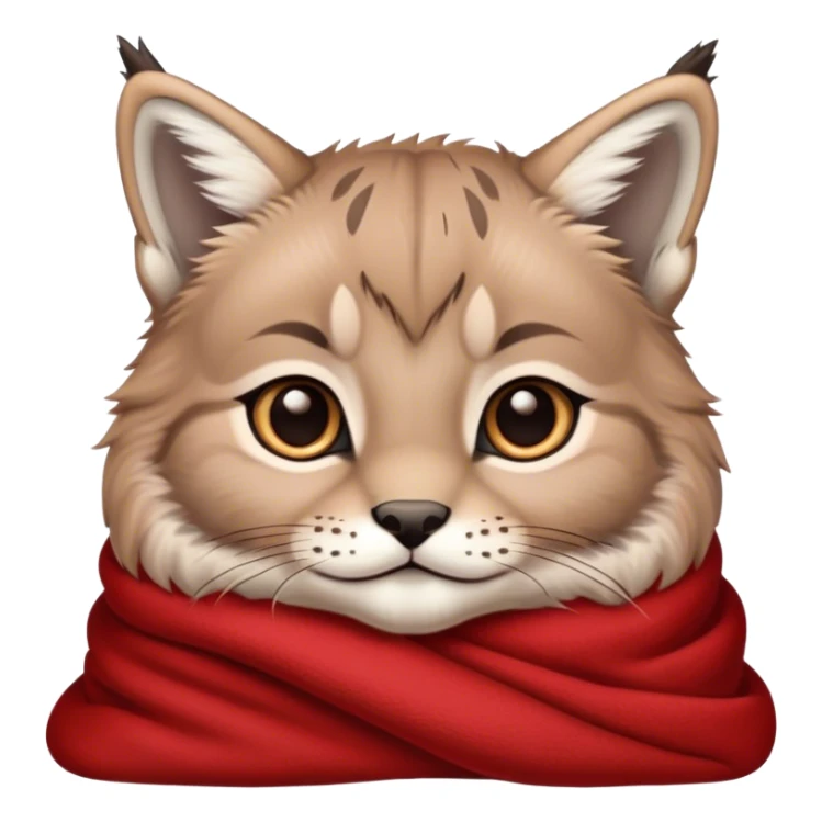 Cute baby Canadian lynx cozy in red blanket sticker