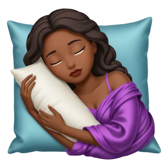 sleeping beauty black girl with a silk pillow sticker