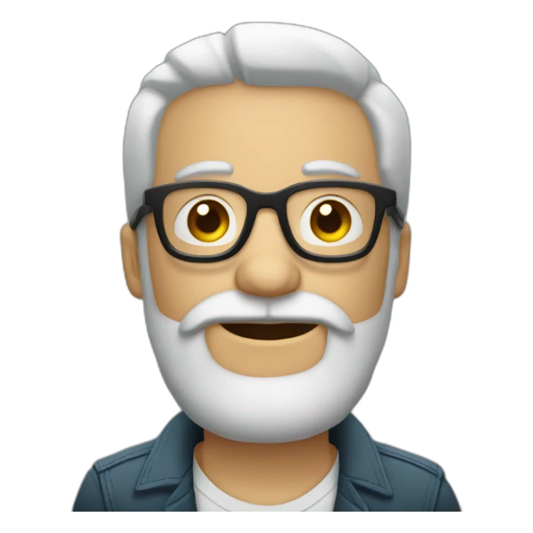 Hombre gordo con canas barba y gafas sticker