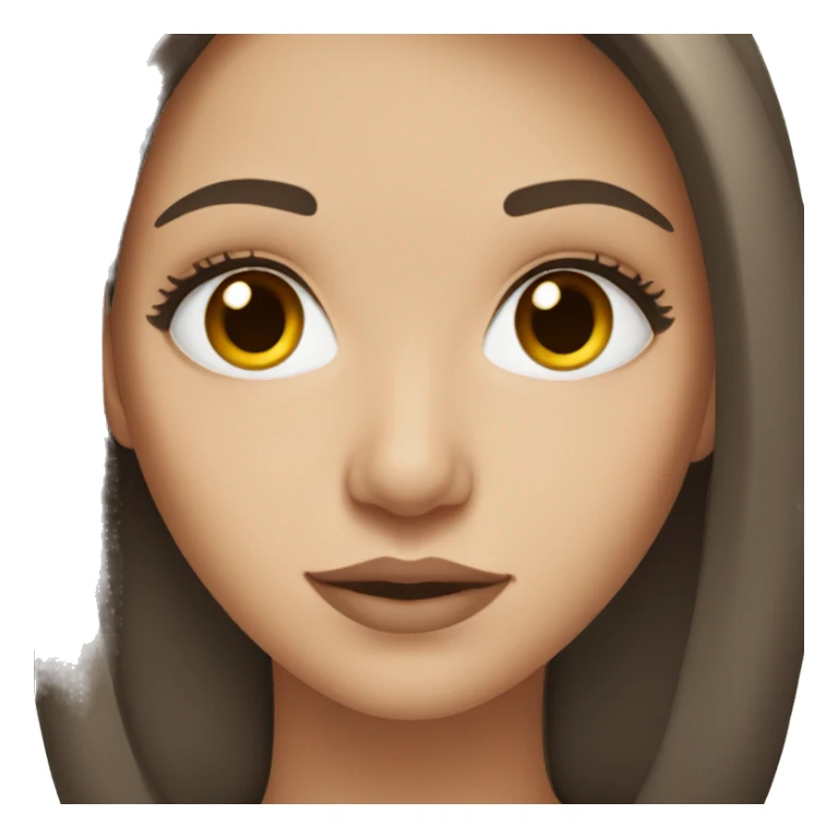 Brunette white girl with brown eyes sticker