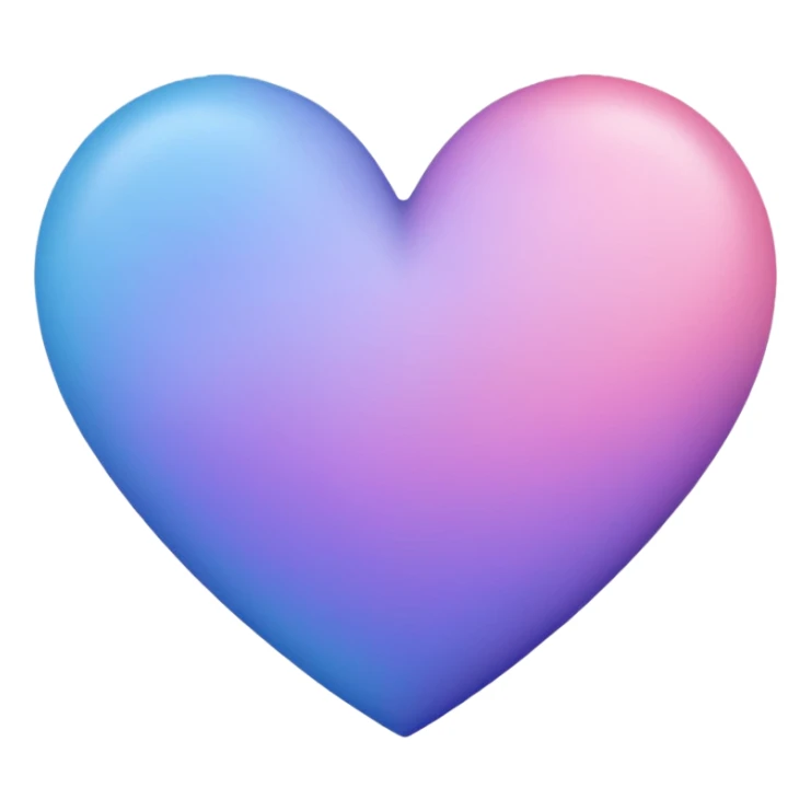 Stitched pastel pink-violet-blue-gradients heart sticker