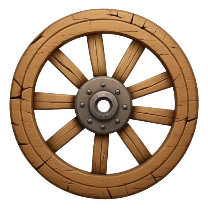 Wheel – Simple wooden cartwheel, ancient design sticker