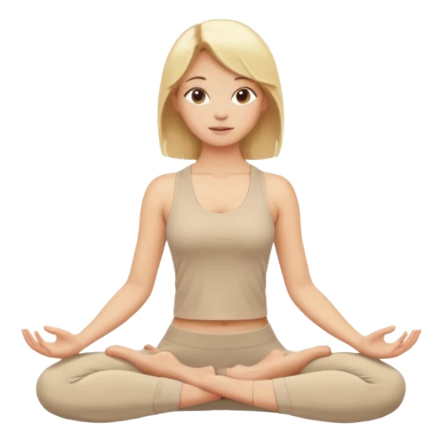 Yoga blond girl with beige clothes  sticker