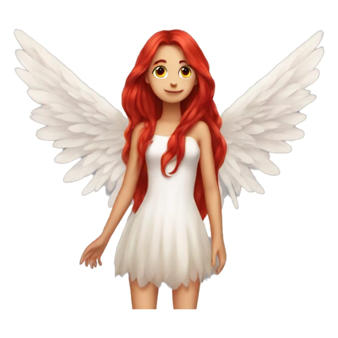 big wings, fire, Beautiful, fairy, red, long hair sticker