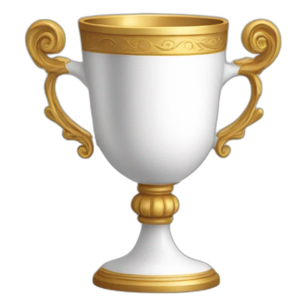 royal empty Christian cup for the winner with a cross sticker