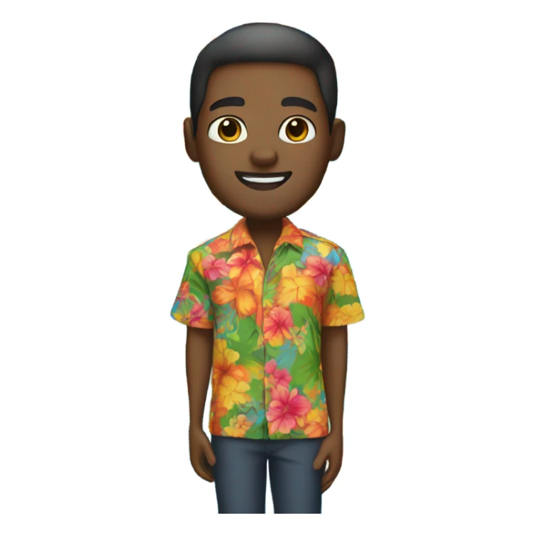 Black man in hawaiian shirt sticker