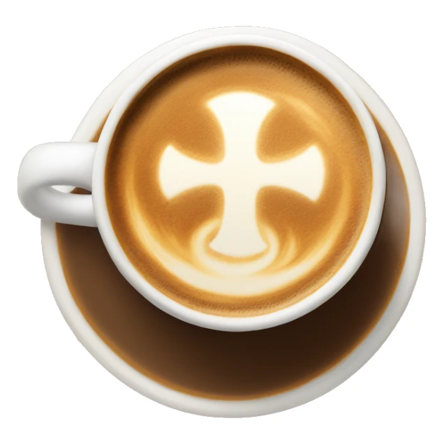 Coffee with latte art of cross sticker