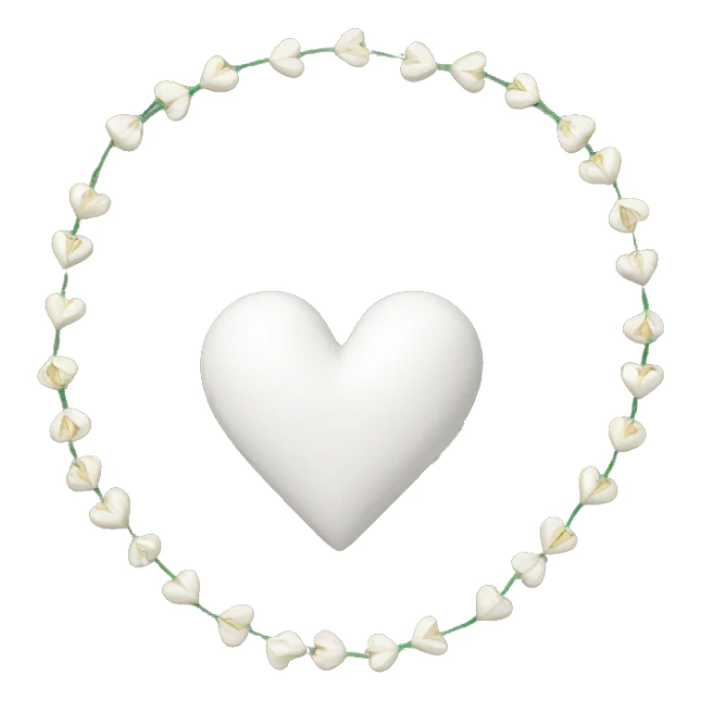 white heart adorned with garlic garland sticker