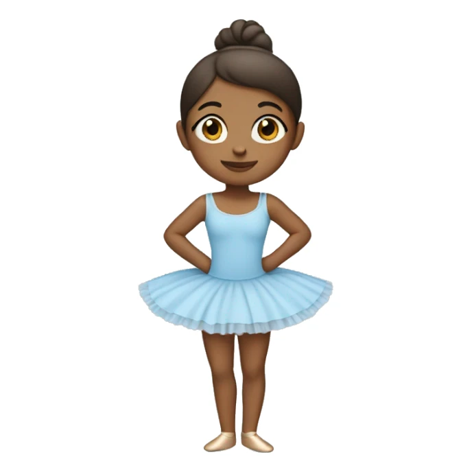 Brown girl ballet in baby blue clothes sticker