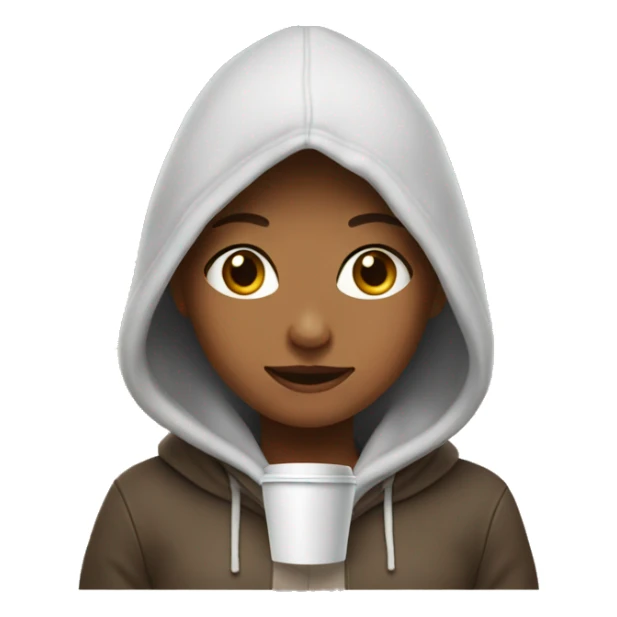 Girl with coffee and wear a hoodie sticker
