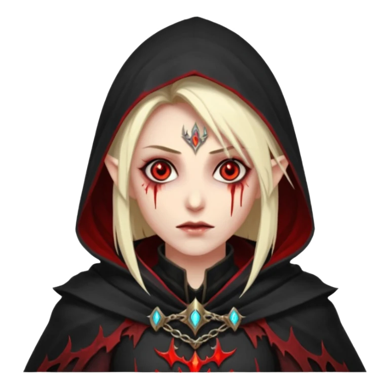 Blood elf deathKight glowing red eyes all clocked in darkness  sticker