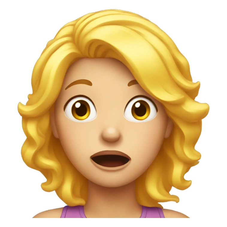 shocked mom with yellow hair sticker