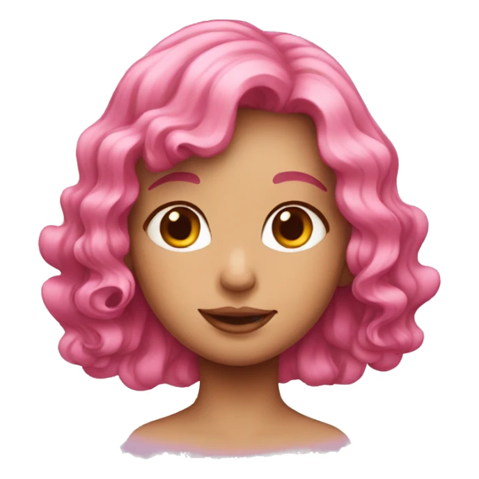 wavy pink hair girl sticker