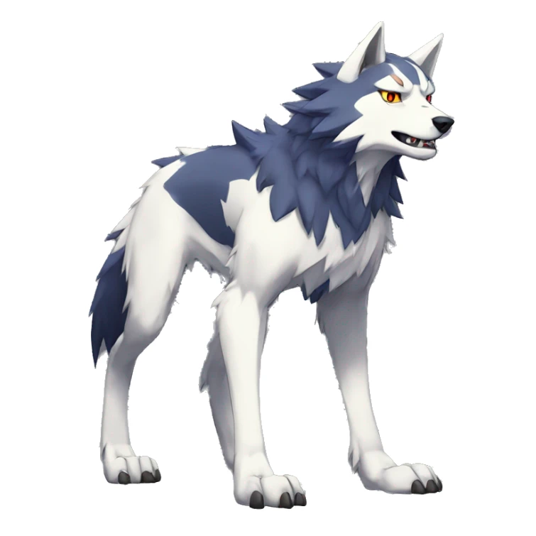 Edgy Colorful Digimon-Fakemon-Wolf full body sticker