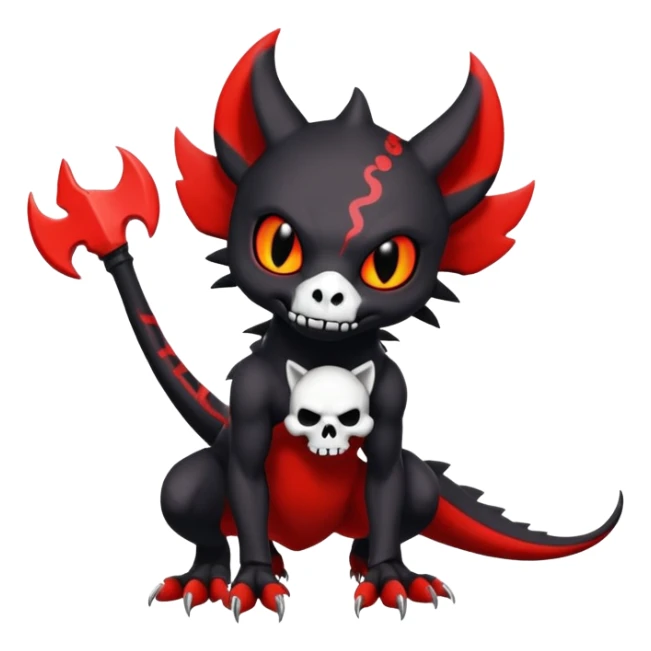 Salandit-Noibat-Litten-Hybrid with a white skull-head (Full body) sticker