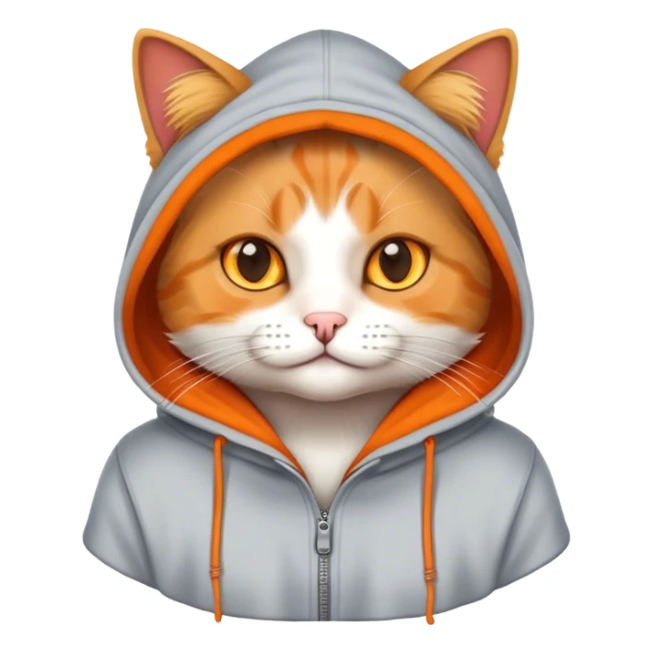 Cat wearing a hoodie sticker
