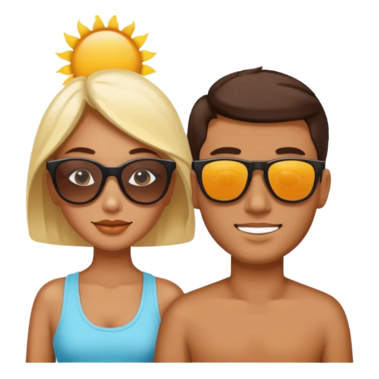 
female male suncream and sunglasses sticker