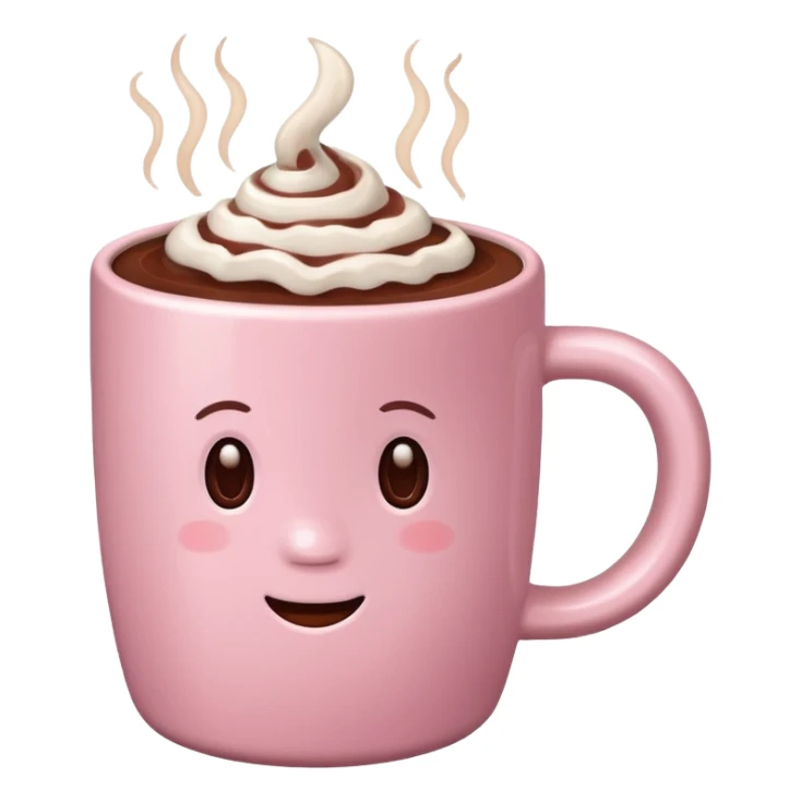 Light pink cup with hot chocolate in it sticker