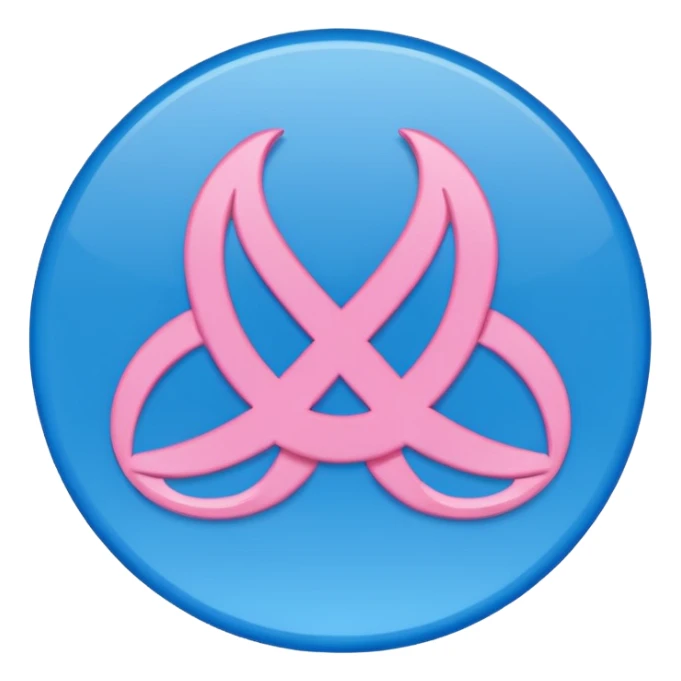 gender neutral symbol, blue and pink,  sticker