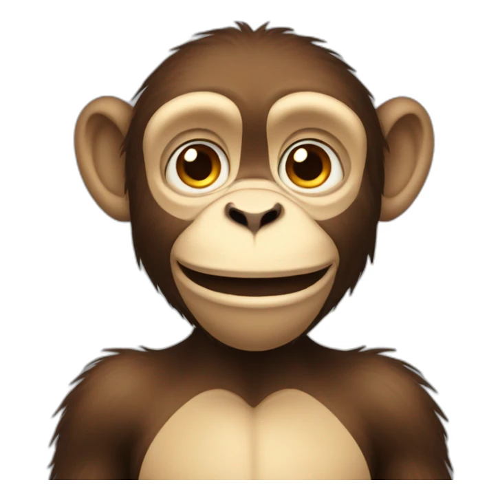 monkey cartoon with a smile and a small tear on his right cheek sticker