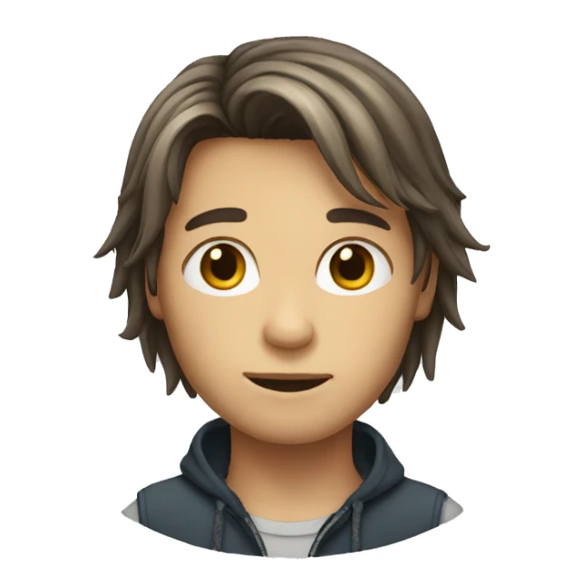 Boy long hair sticker