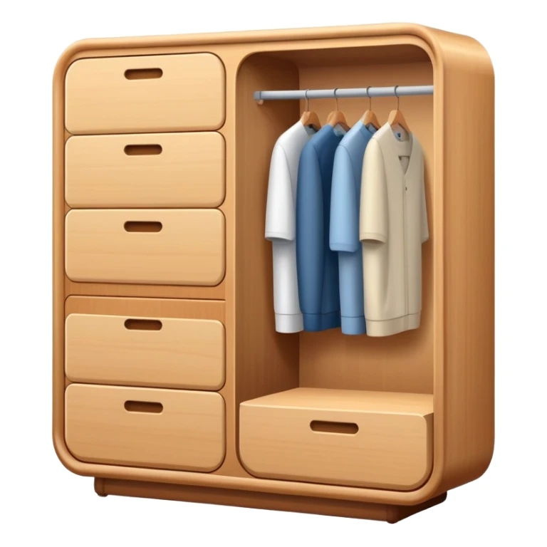 minimalist wardrobe furniture with clean lines and rounded corners sticker