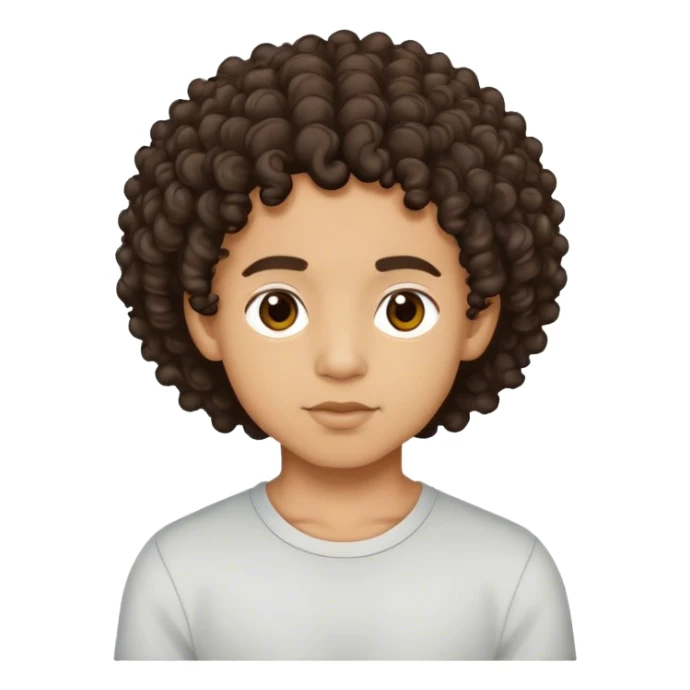 boy with medium curly hair 3c lightskin sticker