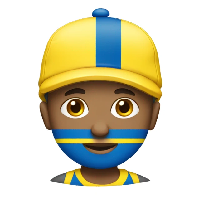 boy wearing a cap with a ukraine flag on it sticker