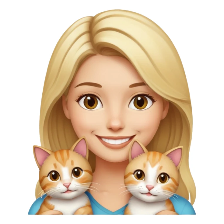 blonde highlight women with 2 cat sticker