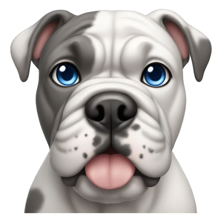 grey bulldog with blue eyes sticker