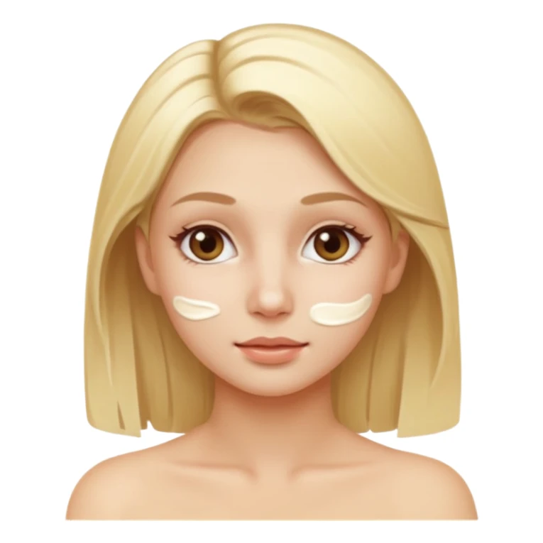 spa girl blonde hair cream on face sticker
