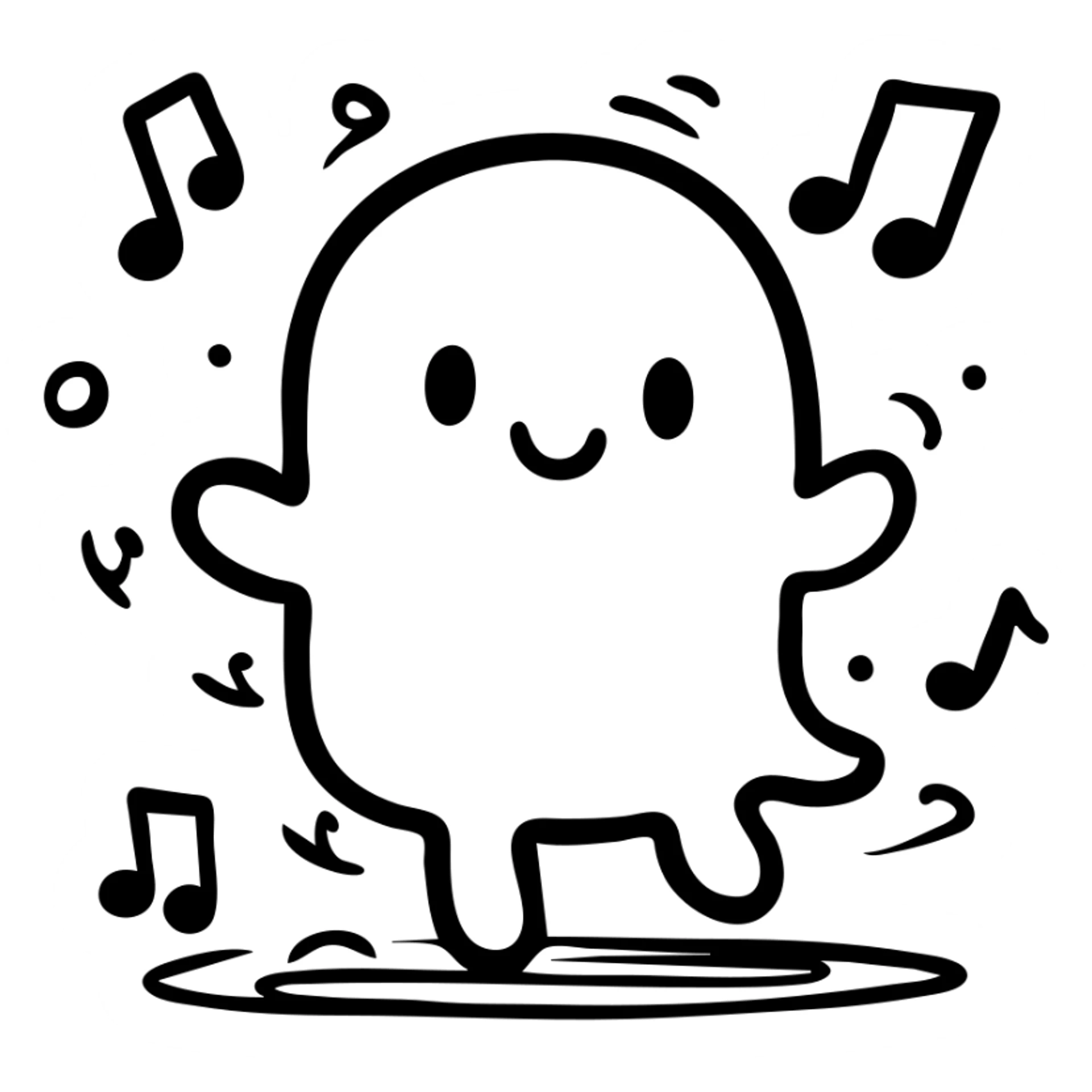 Tralaleritos, cute character with music notes around it sticker