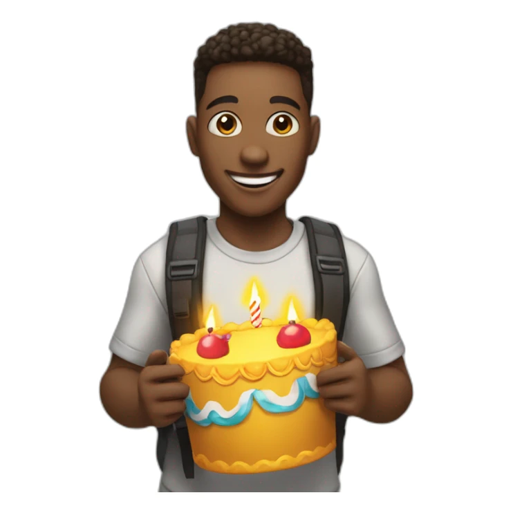 Student holding a sign that says "Happy Birthday KNUKIM"  sticker