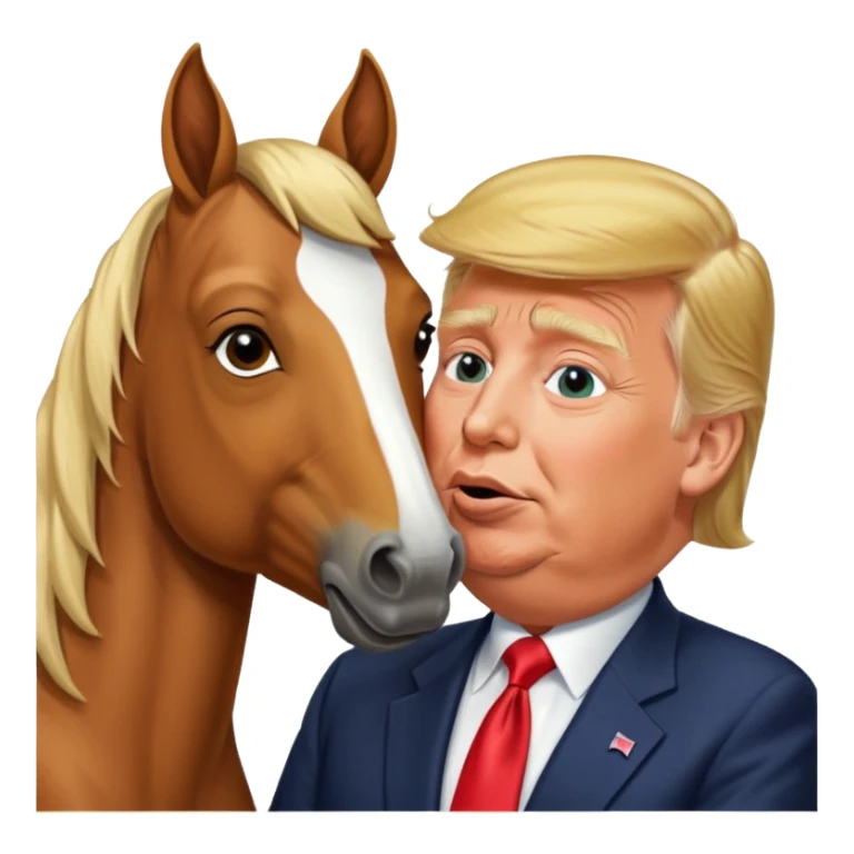 Donald trump kissing a horse named bubba sticker
