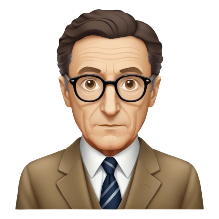 Maurice Merleau-Ponty, French philosopher, wearing glasses and tie, academic look sticker