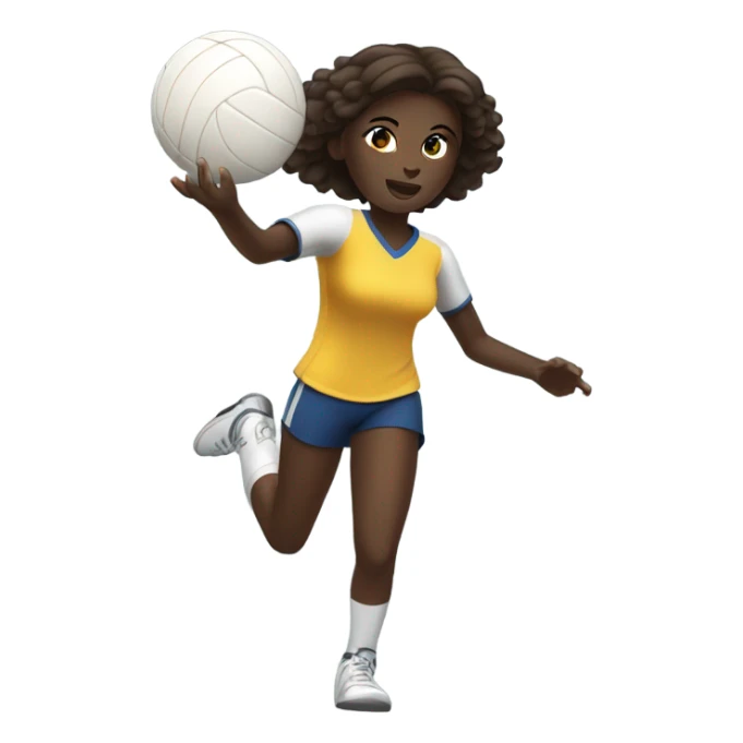 dark skinned teen girl playing volleyball sticker