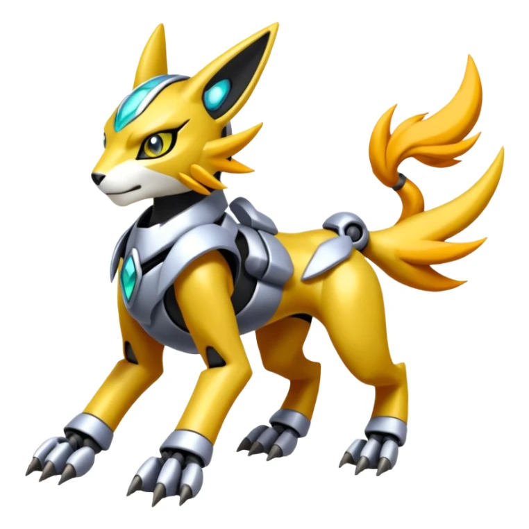 Meloetta-Renamon-Wargreymon-Protogen-Pokémon-Digimon-Fakémon-fusion-hybrid-creature sticker