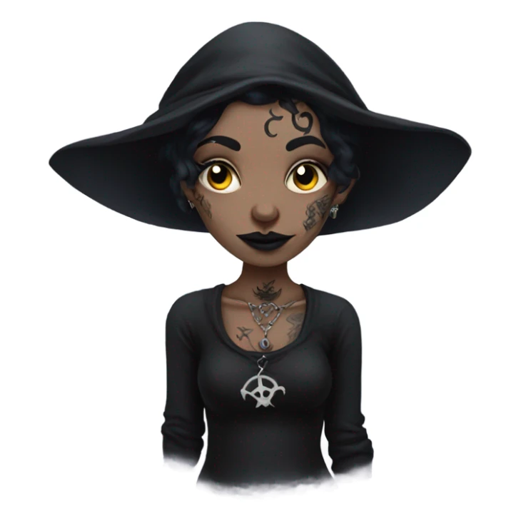 Goth Witch with lots of tattoos sticker