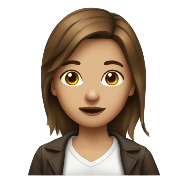 girl brown hair with cigarette sticker