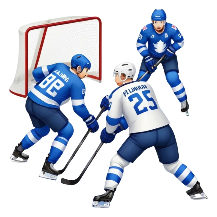USA versus Finland in hockey sticker