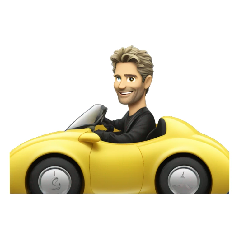 Eric bana in banana costume while driving banana car sticker
