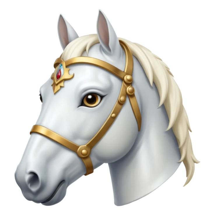 The face of a white realistic horse in armor sticker