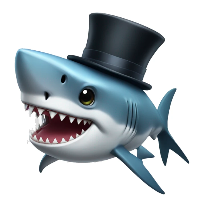 Shark with a top hat sticker