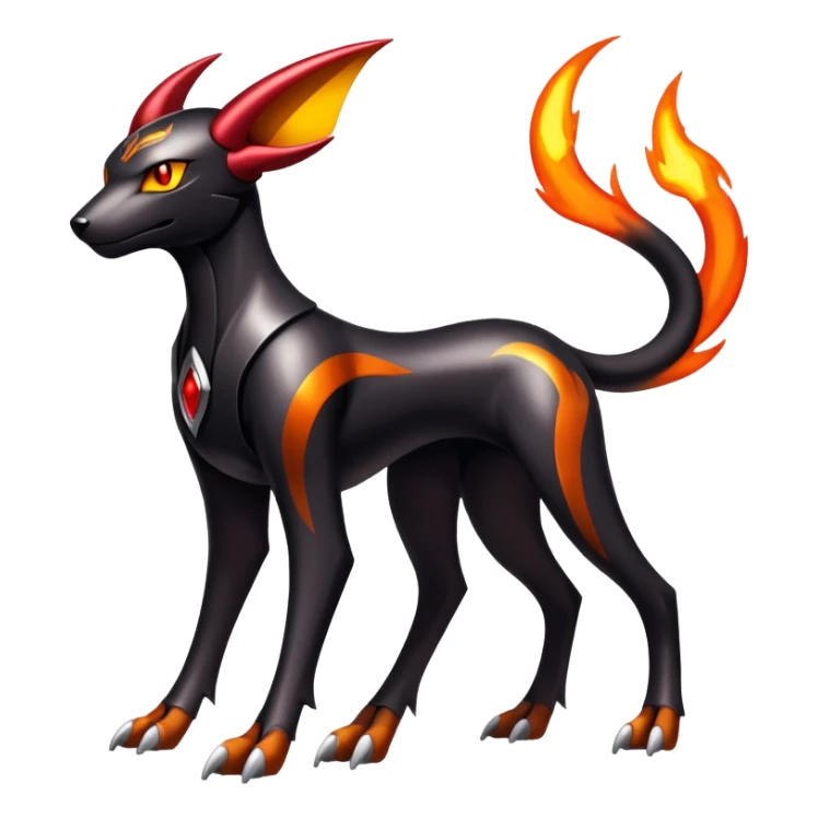 Shiny Gothic Exotic Futuristic Houndoom-Genesect-Torracat-Pokémon-Fakémon-hybrid-creature sticker