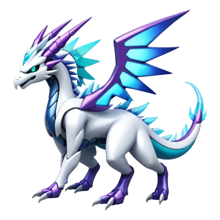 Modern Futuristic Kyurem-reshiram-dialga-Suicune-hybrid, full body sticker