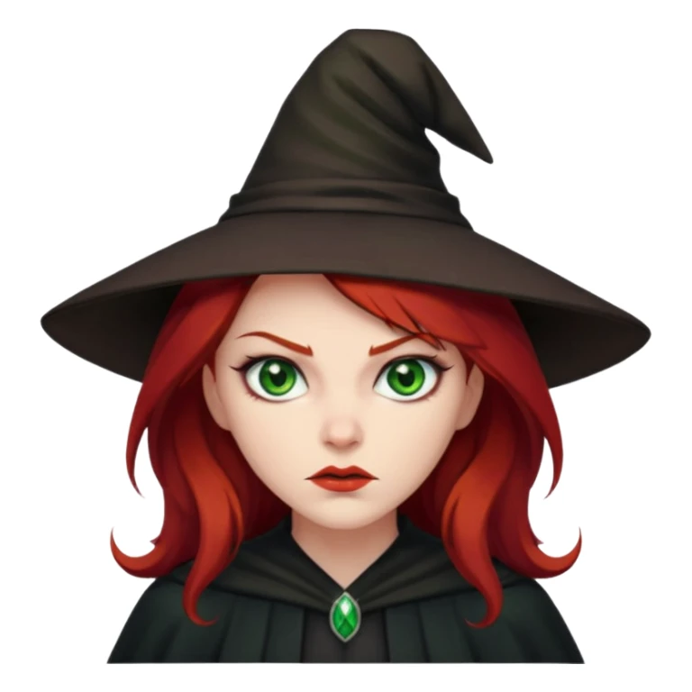 Dark blood Red haired witch. Green eyes annoyed. Sexy attitude. sticker