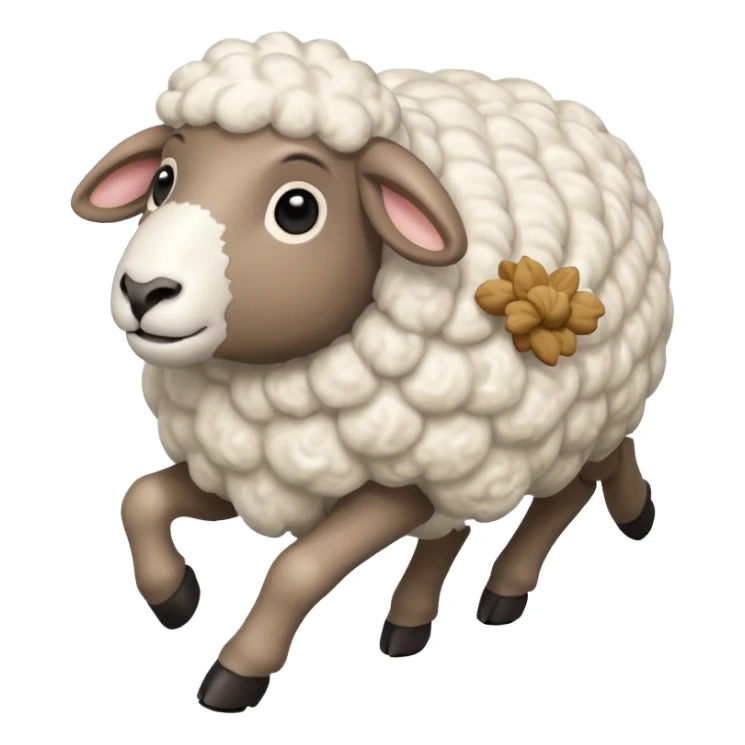 High resolution of A  running sheep sticker
